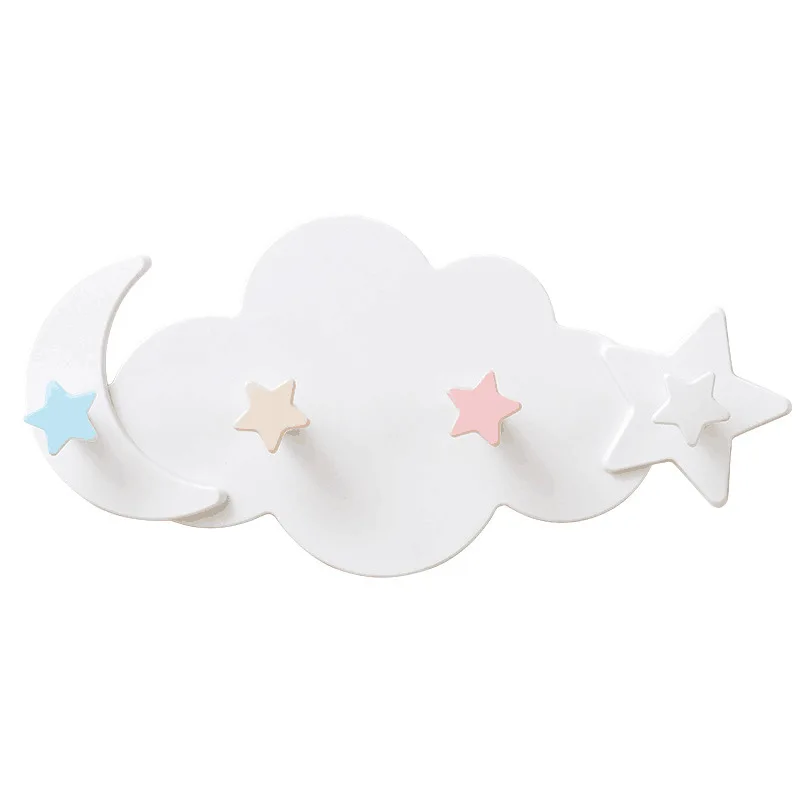 

Creative Cute Star Moon Cloud Shape Nail-free Wall Clothes Hooks Kids Room Decorative Key Hanging Hanger Kitchen Storage Hook