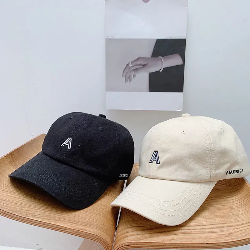 Бейсболка с вышивкой Буквы A Мужская универсальная шапка Студенческая трендовая