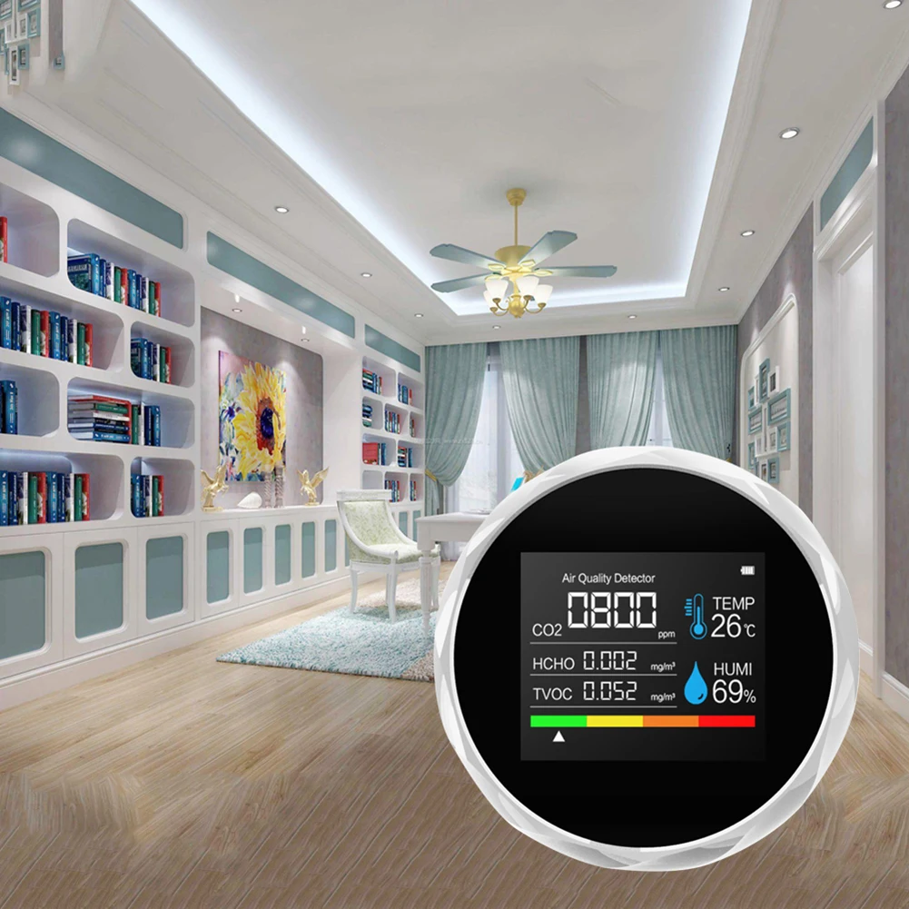 

CO2 Carbon Dioxide Detector Temperature Humidity Air Quality Gas Monitor