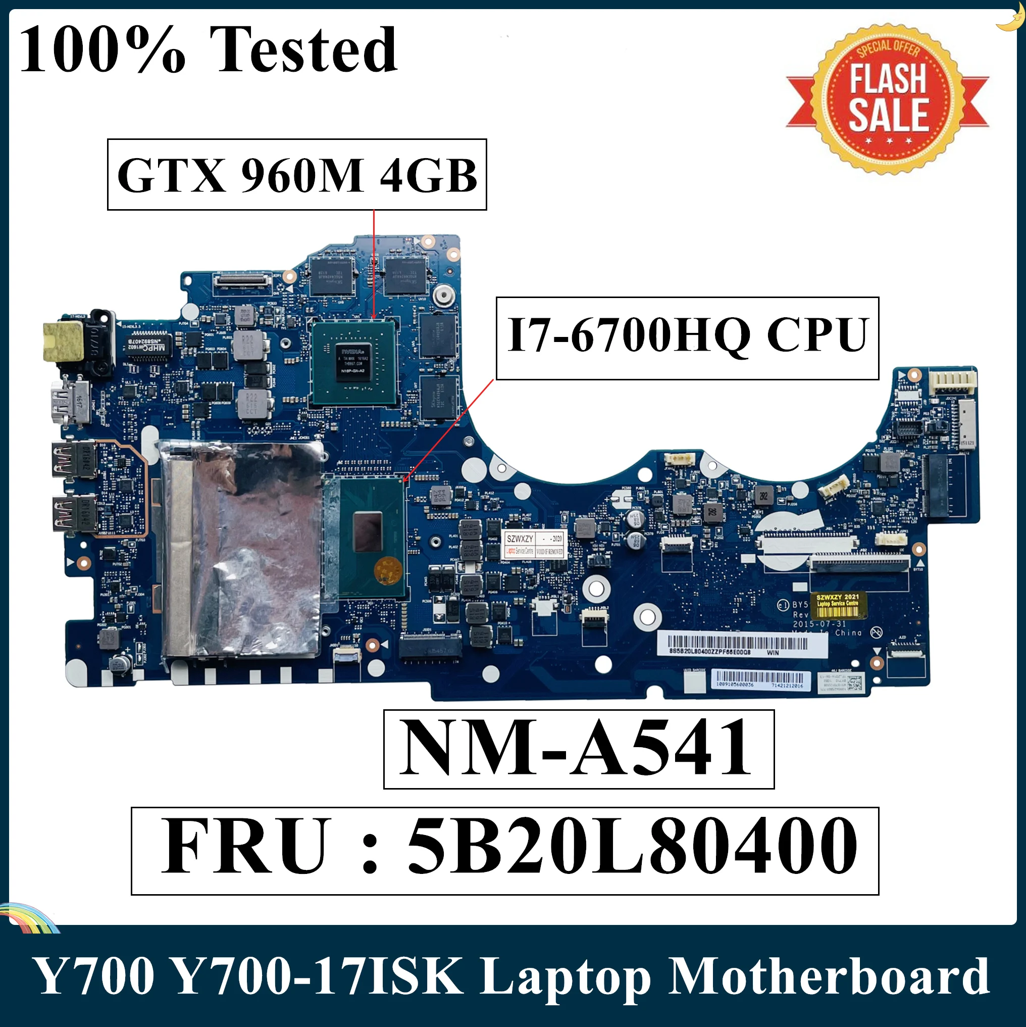 СОП для Lenovo IdeaPad Y700 17ISK Материнская плата ноутбука I7 6700HQ процессор HM170 GTX 960 м 4 Гб DDR4