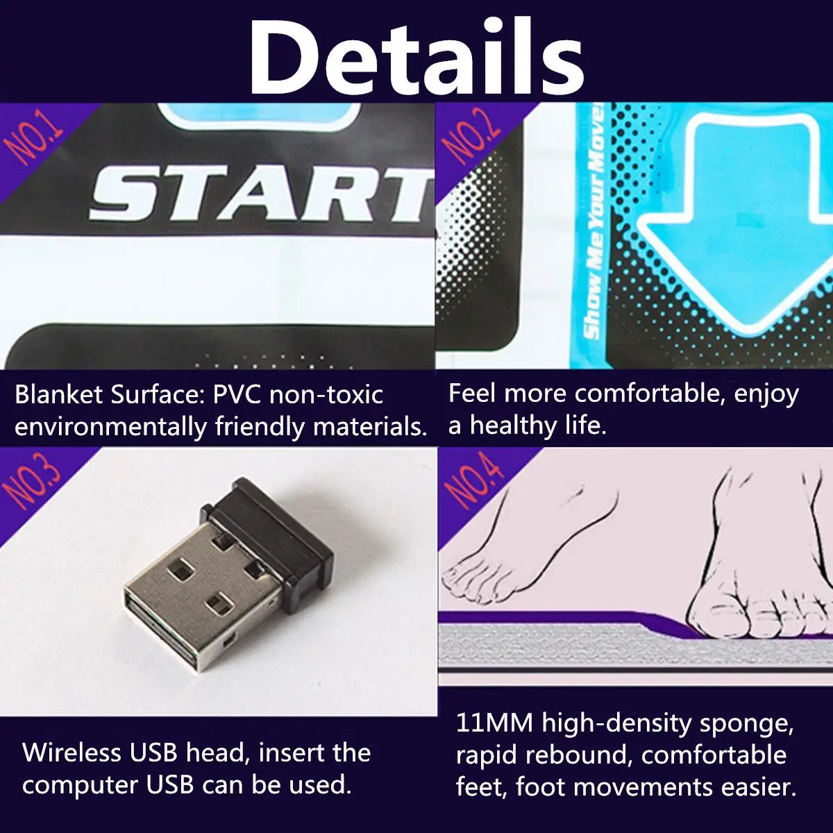 USB нескользящий горячий ритм Танцы Шаг подстилка на коврик для йоги видео Вечерние игры PC беспроводной танцевальный коврик видео Вечерние игры Забавный коврик одиночный танцевальный коврик