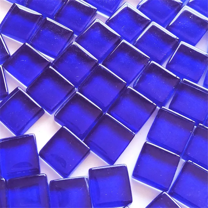 dark blue 50 штук 10*10*4 мм цветной Кристальный стеклянный квадратный пазл для детей креативные настольные игры - Цвет: dark blue