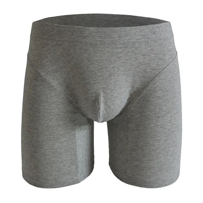 

Mens Underwear European Size Pants Lengthened Cotton Boxers Shorts Anti-Wear Leg Trunks for Sports Fitness Track and Field Pants