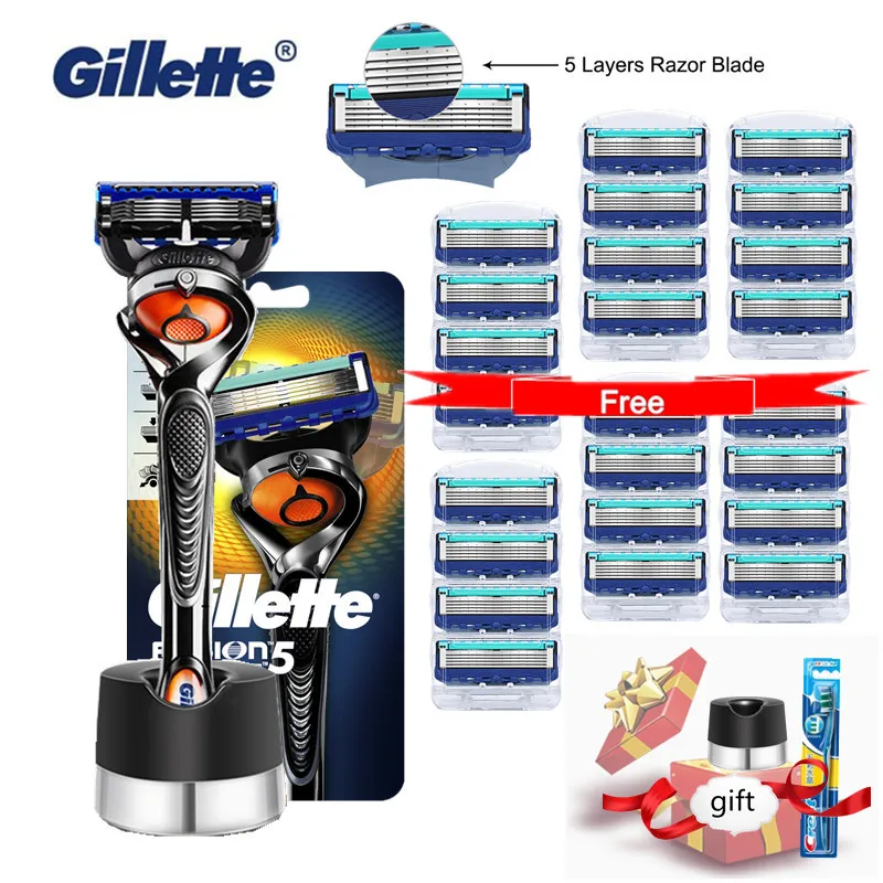 

Gillette Fusion 5 Proglide Men Razor With Flexball Handle Shaver Razor Blade Machine for Shaving Replaceable Blade with Base