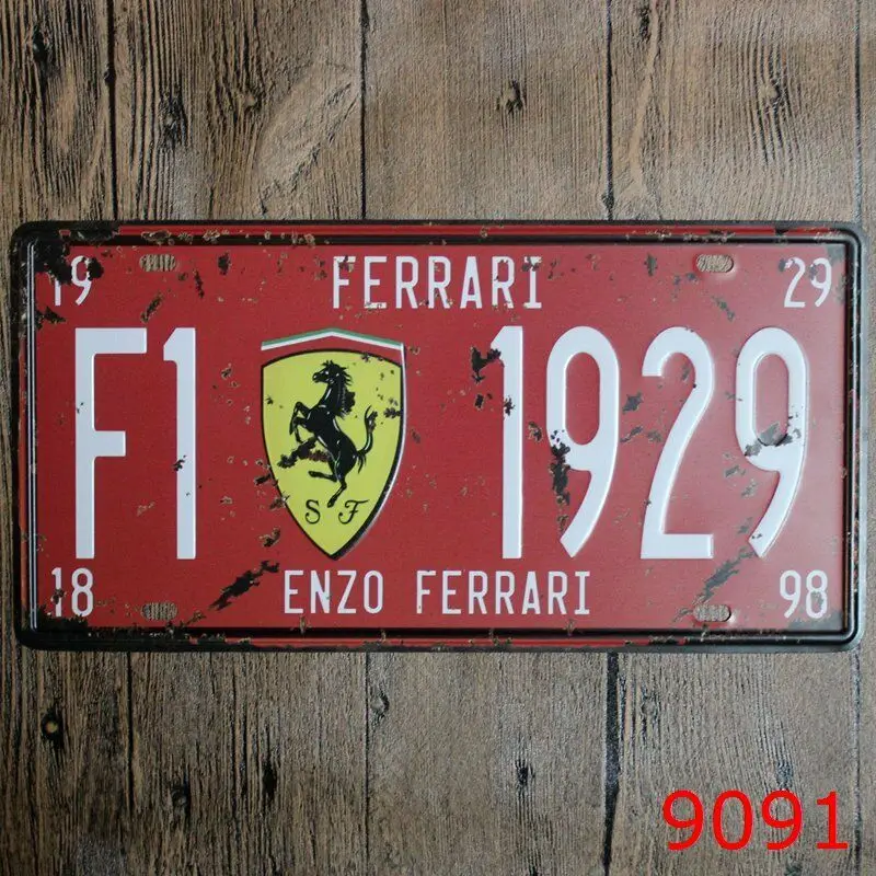 Металлическая Оловянная Автомобильная тарелка enzo ferrari Decor Pub Home Vintage Retro плакат для