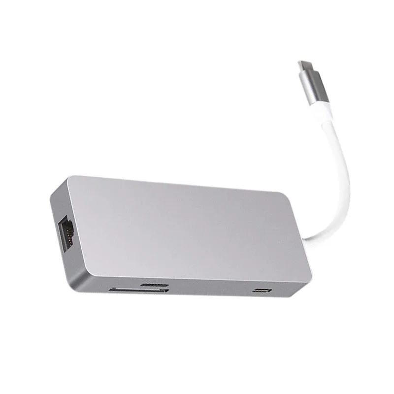 Тип C концентратор 7 в 1 HDMI адаптер мультимедийный интерфейс USB3.0 Ethernet RJ45 порт HD