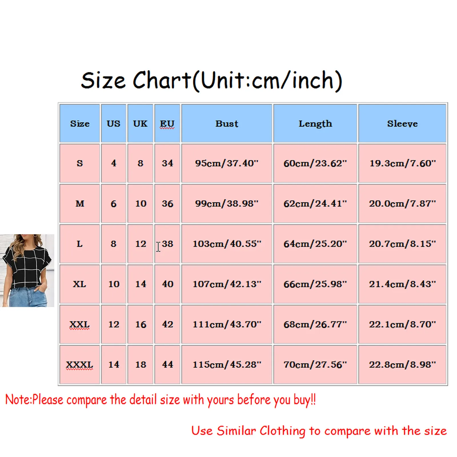 

Women's Summer Fashion Casual Loose Plaid Print Short Sleeve O-Neck T-shirt Casual Tshirt Tee Harajuku Aesthetic Pink Top Female