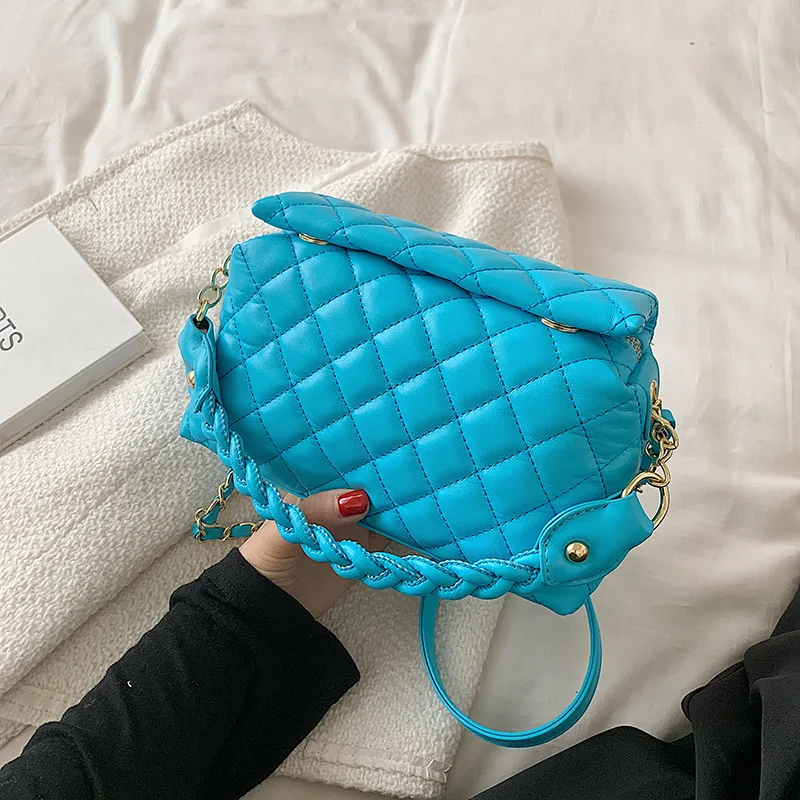 

Lattice Totes With Woven Handle Underarm bag 2022 New PU Leather Women's Designer Handbag Luxury brand Shoulder Messenger Bag