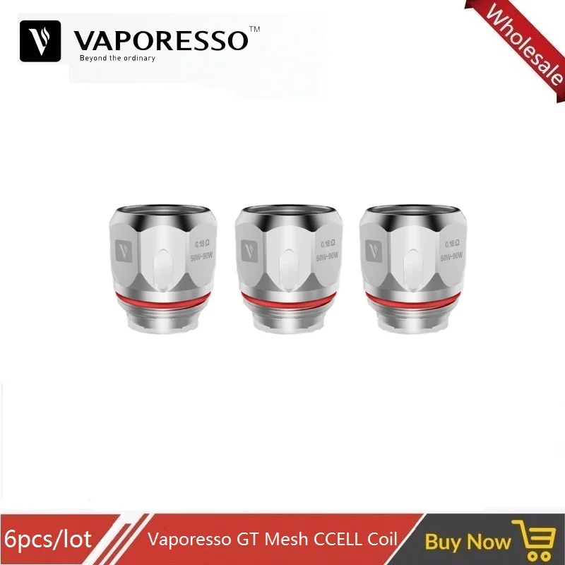 6 шт./лот Vaporesso GT CCELL2 0.3ohm GT Mesh 0.18ohm для Vaporesso SKRR-S Vape Tank Polar Lux Cascade One Plus Vaporizer GT Coil