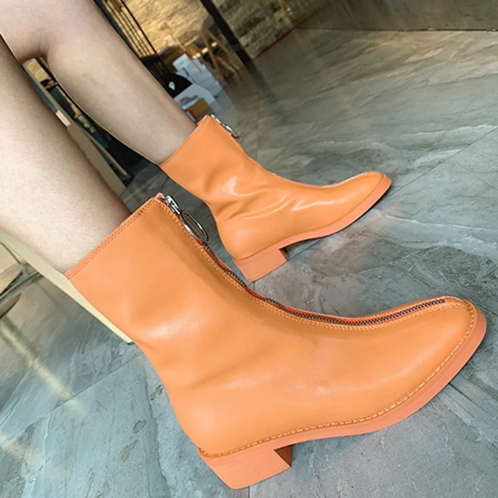 Женские зимние ботинки цвет оранжевый зеленый белый ботильоны для женщин