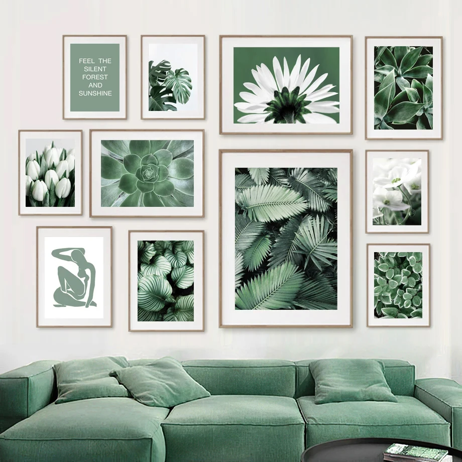 

White Tulip Green Orchid Aloe Monstera Plant Art Canvas Painting Nordic Posters and Prints Wall Pictures for Living Room Decor