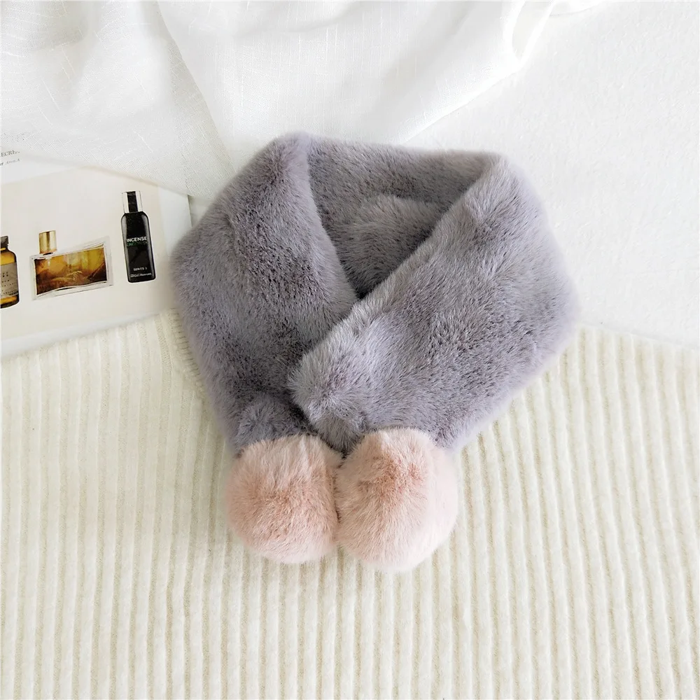 

2020 Winter Warm Scarf Women Faux Rabbit Fur Collar Scarf soft Plush Neck Warmer Winter shawl and warp Scarves