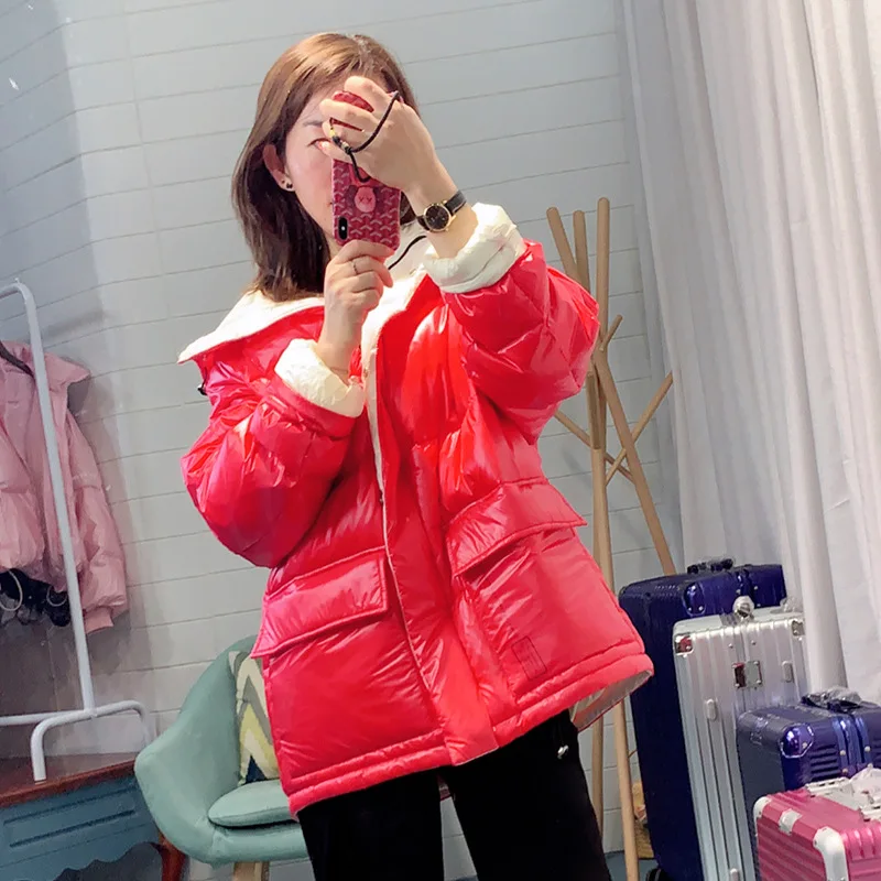 Женский пуховик свободный короткий с принтом корейский стиль 2019|Жилеты и