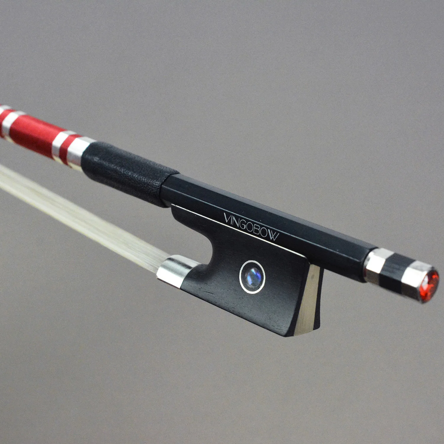 ¡Nuevo modelo! Arco de violín avanzado de fibra de carbono, diseño único con Vingobow de cristal rojo, 103V