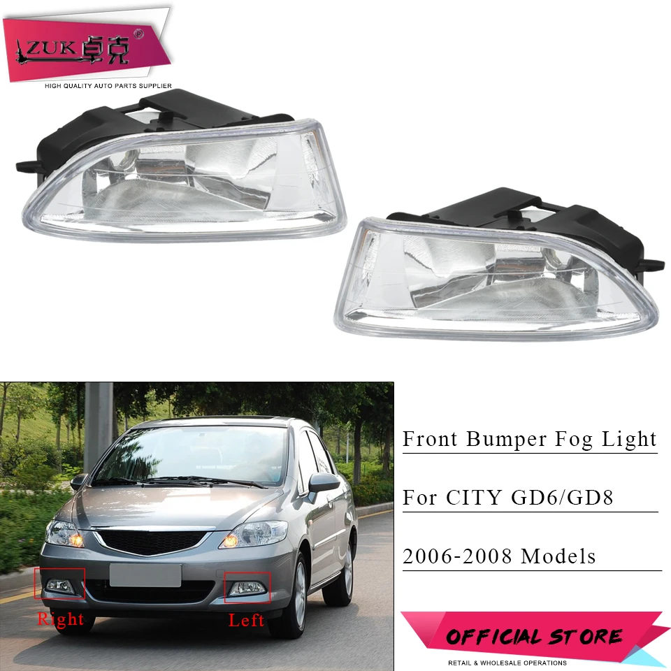 ZUK 2 шт. передний бампер противотуманные светильник тумана s для HONDA CITY 2006 2007 2008 GD6 GD8
