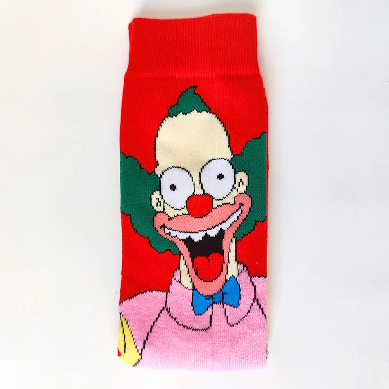 Simpsons мультфильм аниме смешные мужские носки хип-хоп Печать Новинка сумасшедшая
