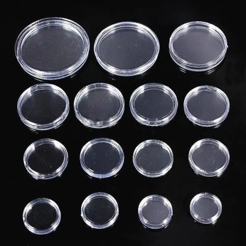 20pcs/Lot Sizes 18-40mm Clear Coin Holder display Capsules Cases Round Ring Boxes High quantity | Home Office Storage