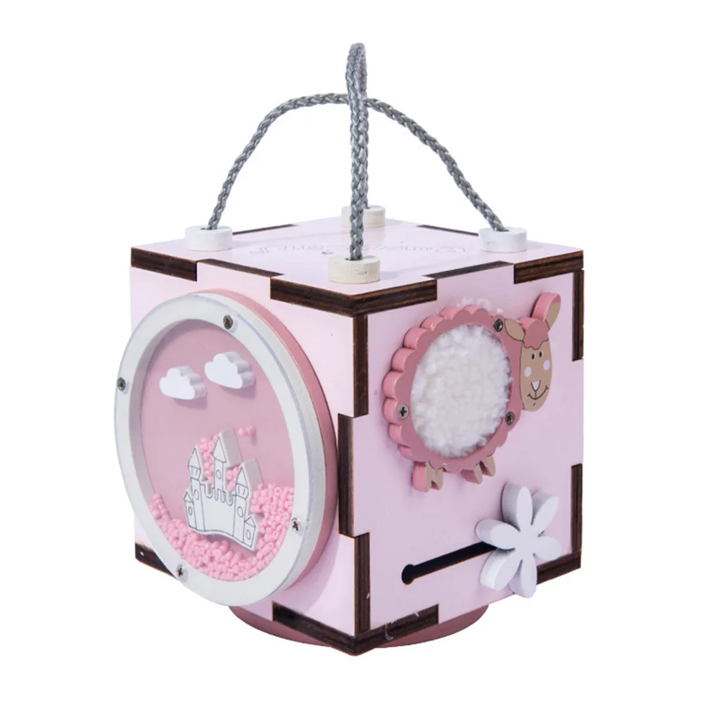 

1pc Wooden Kids Early Educational Toy Montessori Plaything Kids Plaything Life common sense intellectual cognitive toys(Pink)