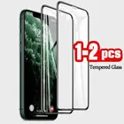 1-2 шт. закаленное стекло для Apple iphone 12 mini 11 Pro XS Max X XR Защитная пленка для экрана ipfone ifone xsmax полное покрытие стекло