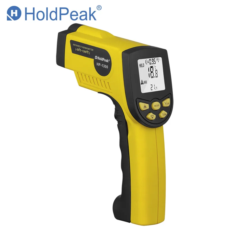 Цифровой лазерный инфракрасный термометр HoldPeak HP-1300 50 ~ 1300 ℃ тестер температуры