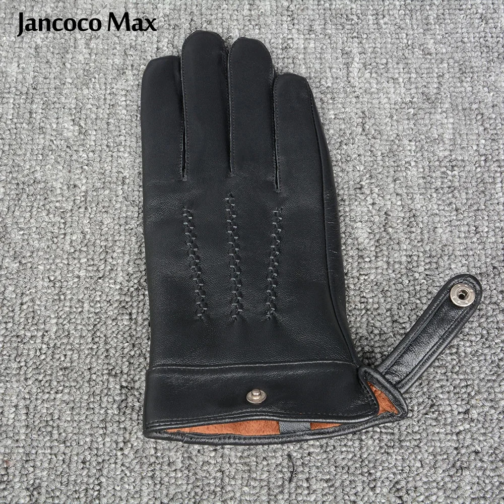 Jancoco Max настоящая Овчина кожа зимние теплые перчатки для вождения мягкие варежки