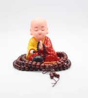 solar lovely monk model car decoration ornaments solar nod in prayer creative rosewood buddhist beads toy gift auto decoration