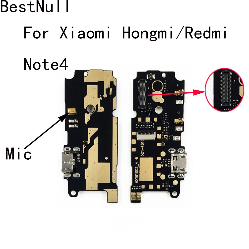 Для Xiaomi Red Mi note4 RedRice Note 4 док-разъем Micro USB зарядный порт + микрофонная плата для