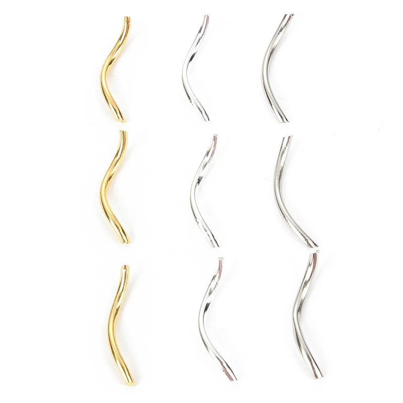 Металлические бусины S для изогнутая прокладка трубки коннектор ювелирных