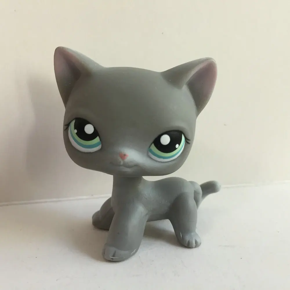 Короткие волосы для кошек маленькие животных детские серые синие глаза фигурка