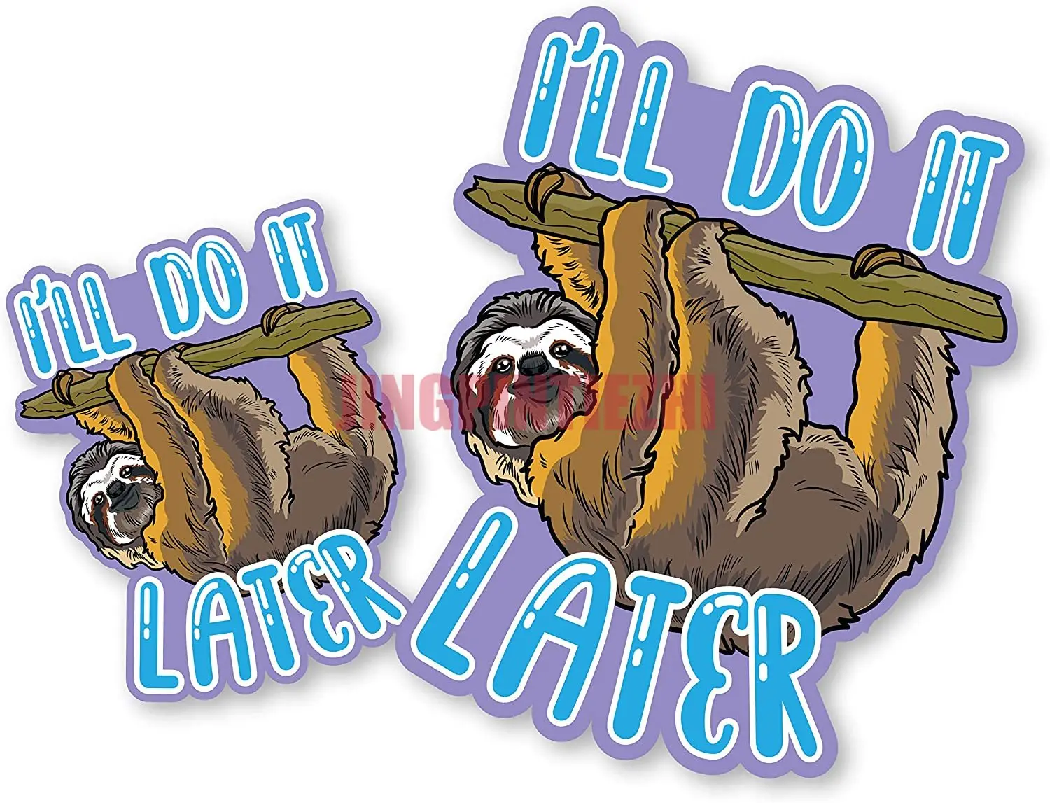 

Lazy I'll Do It Later Procrastination Sloth sticker is suitable for cars, cups, glasses, laptops, coolers (two-piece X2)