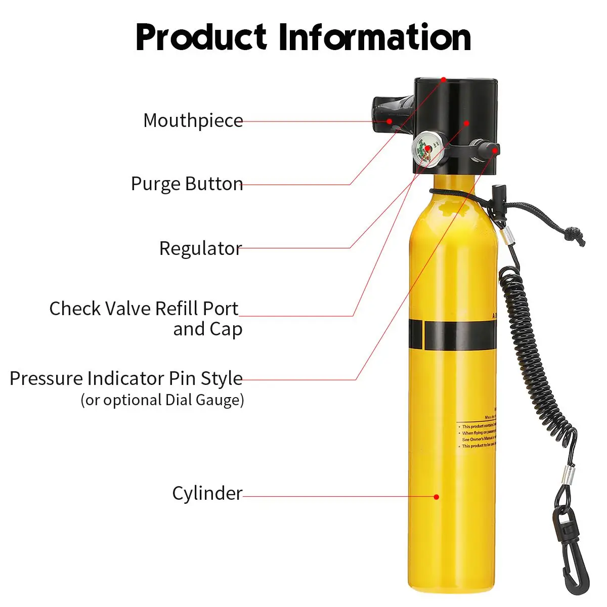 DIDEEP Diving System Mini Scuba Air Tank Scuba Oxygen Cylinder Reserve Air Tank Pump Aluminum Box Snorkeling Diving Equipment
