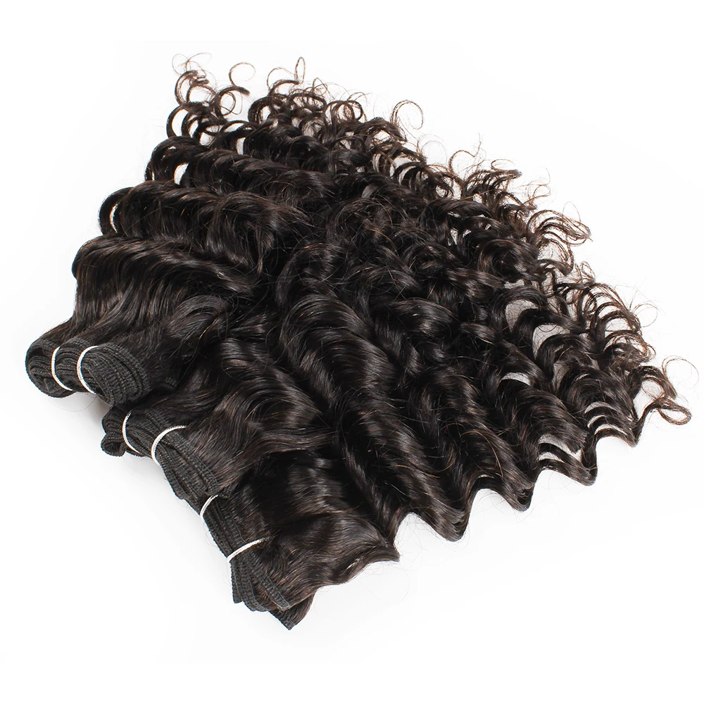 Магнат волосы 4 пряди бразильских волос глубокая волна натуральный черный Цвет 50