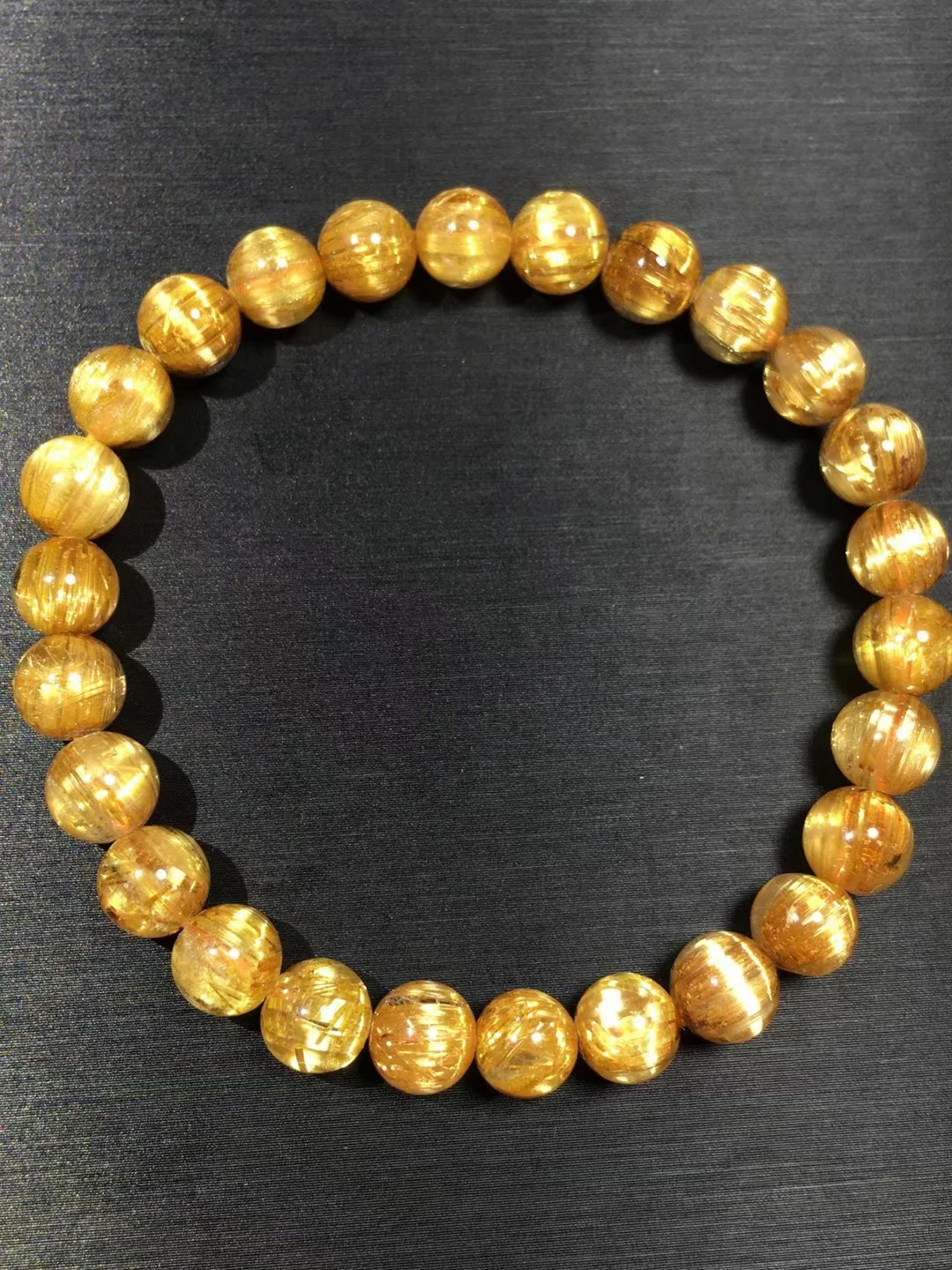 

Высококачественный растягивающийся браслет из натурального желтого золота, 7 мм