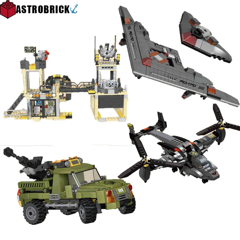 

Конструктор Военный с защитой от террора, снайперский корабль для наземной защиты, патруль, самолёт, пожарный Дрон, строительные блоки, игру...