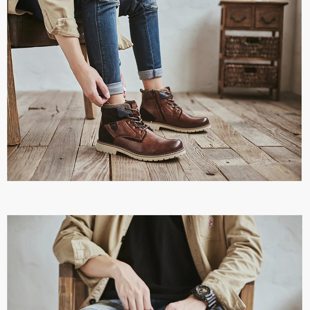 Осенняя обувь для мужчин; ботильоны; botas; коллекция года; модные зимние уличные удобные мужские ботинки; мужские Брендовые повседневные ботинки; мужские ботинки на шнуровке