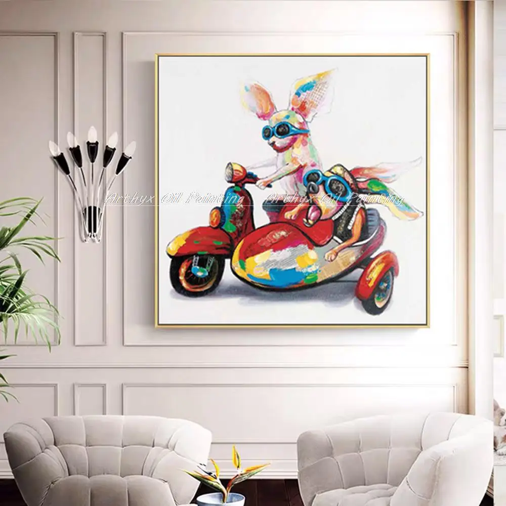 Артикс поп-арт ручная роспись собака картина маслом на холсте современная