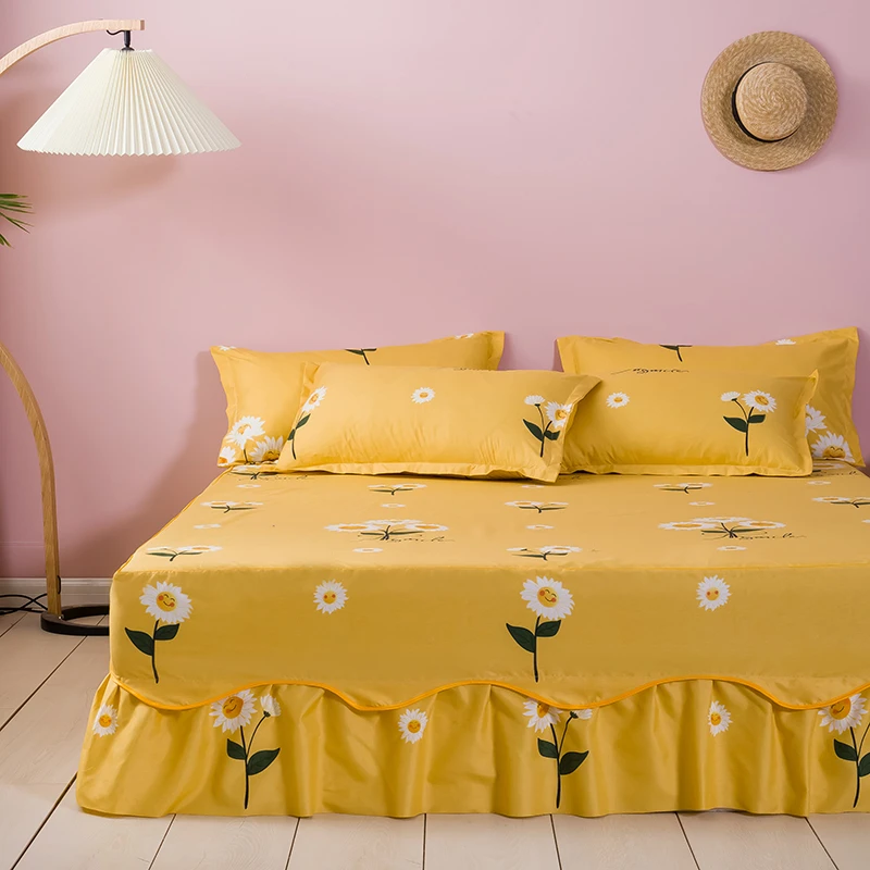 Желтый узор в виде подсолнуха Домашние Нескользящие тапочки кроватный подзор