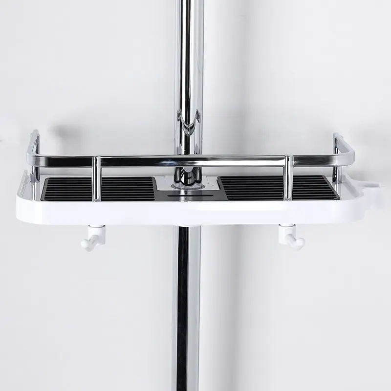shower storage rack bathroom pole shelves holder detachable tray rack organizer shampoo tray single tier shower head holder free global shipping