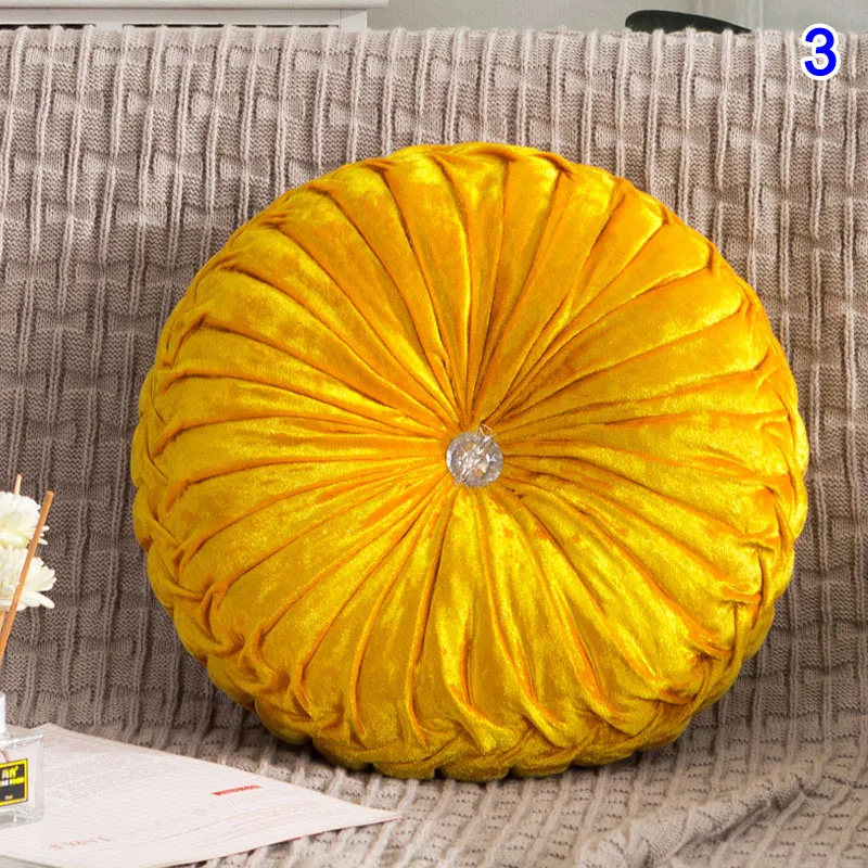 Новая популярная круглая подушка в виде тыквы бархатная плиссированная для
