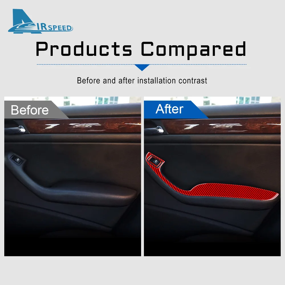 Carbon Fiber For BMW E46 1998 1999 2000 2001 2002 2003 2004 2005 2006 Car Door Window Control Switch Panel Interior Sticker Trim |