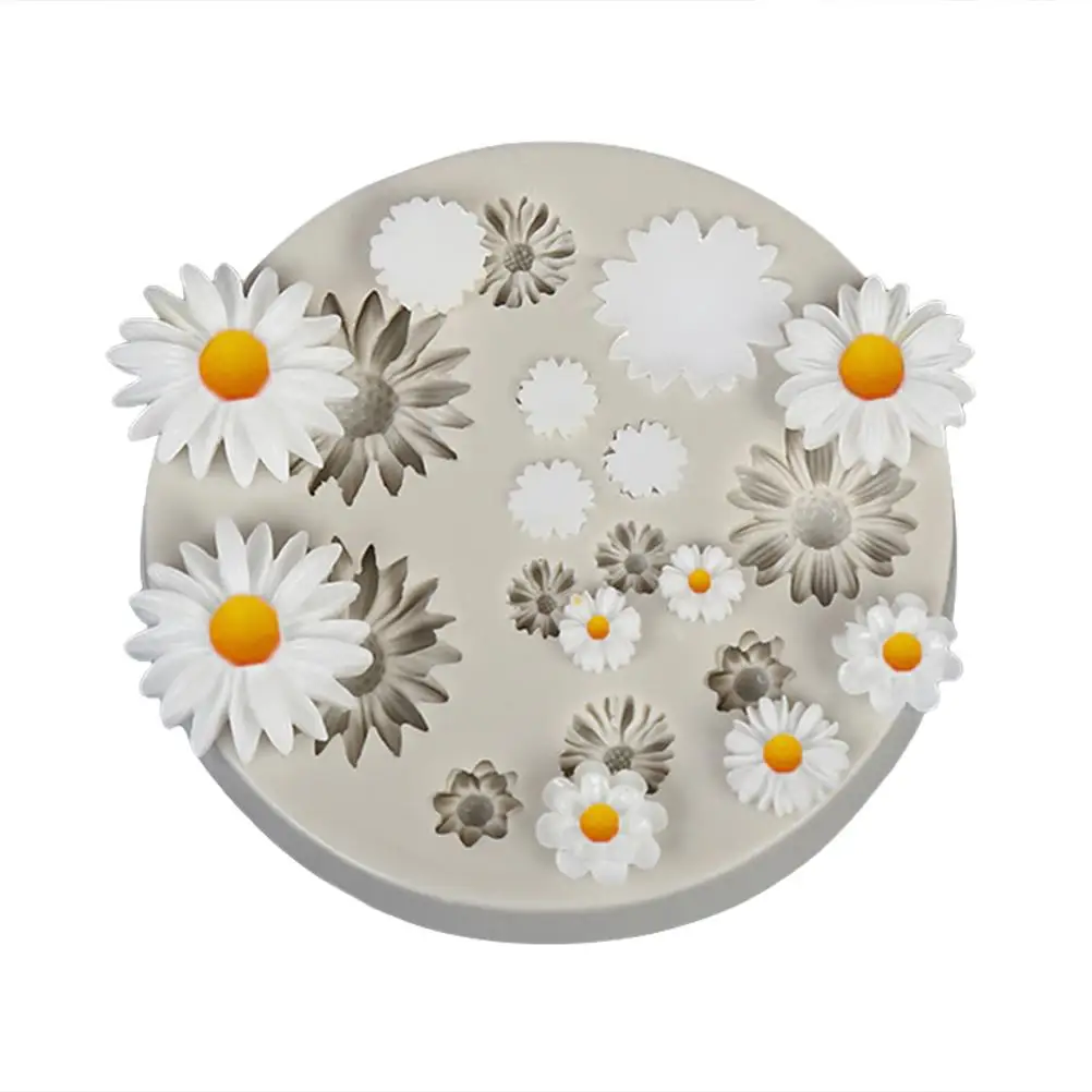 

Silicone Mold Daisy Chamomile Flower Rose Sunflower Handmade Soap Mould Chocolate Fondant Pastry Cake Decorating Baking Tool