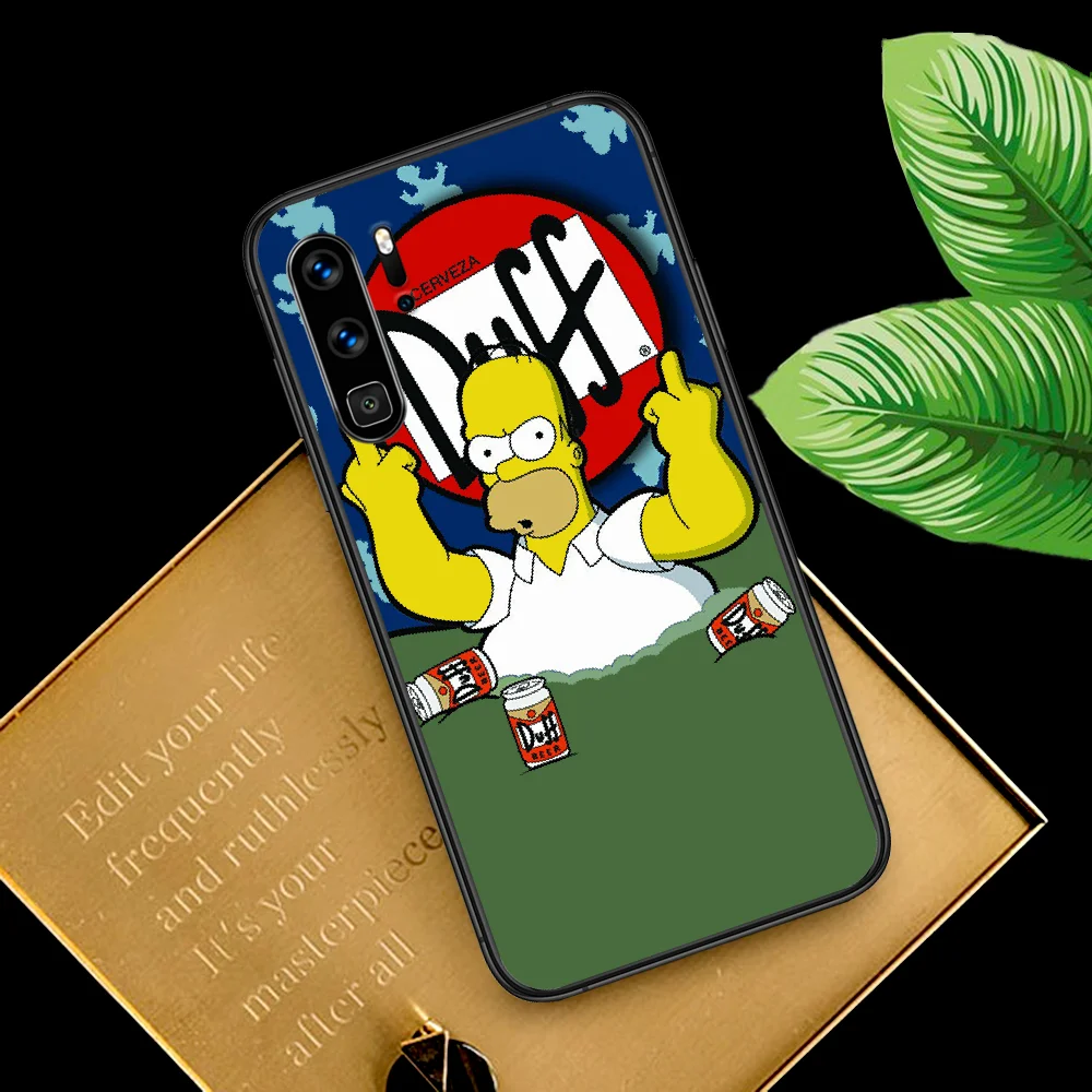 

Cartoon S-Simpsoning Phone Case For Huawei P Mate Smart 10 20 30 40 Lite Z 2019 Pro black Hoesjes 3D Shell Tpu Coque Fashion