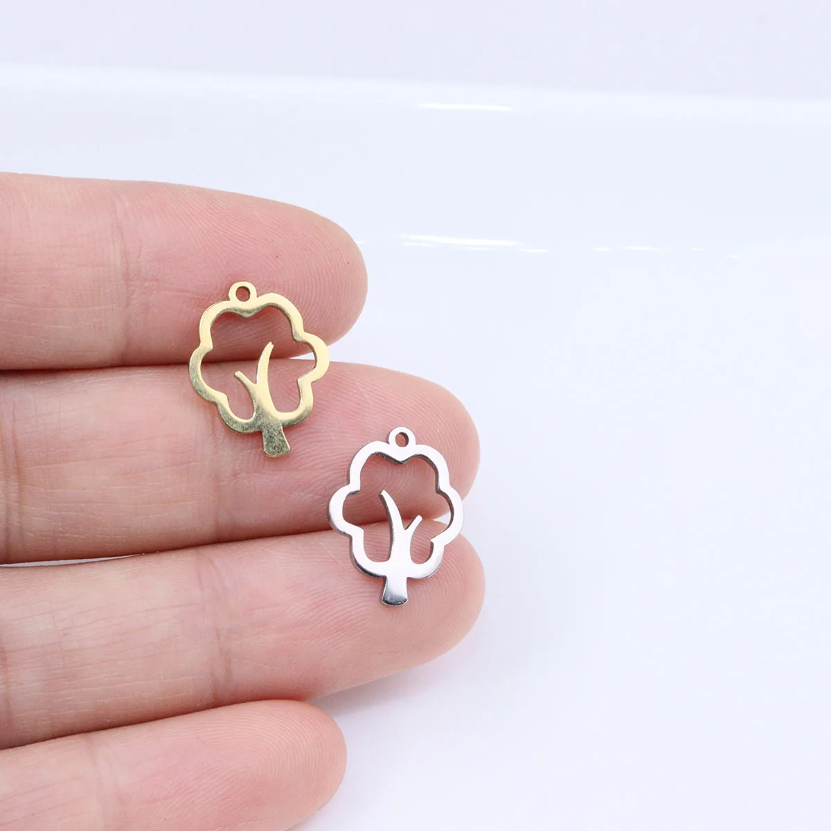 

10 шт. 15*10 мм, оптовая продажа, шармы HopeTree из нержавеющей стали, подвеска для девушки, ожерелье, серьги, браслеты, бесцветные, 2 цвета