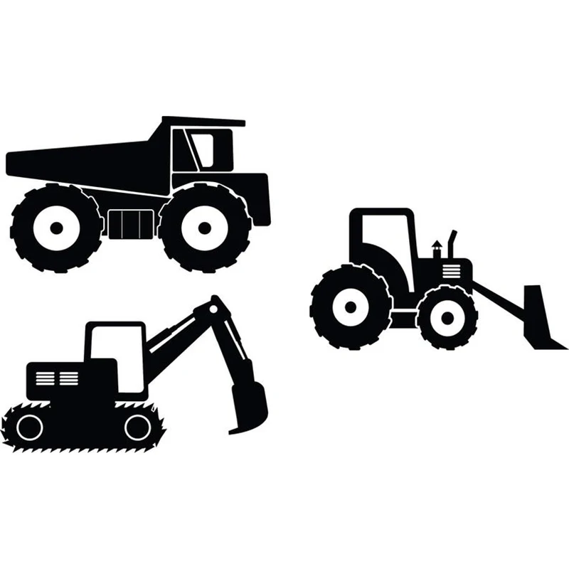 Строительное оборудование Наклейка на стену счастливый кран грузовик