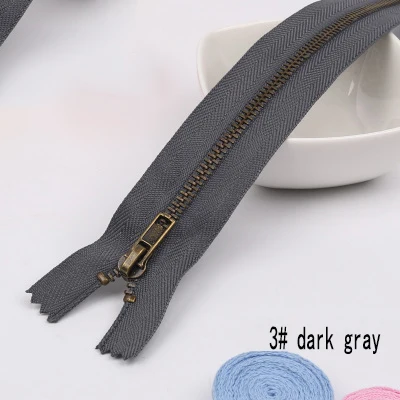 3 dark gray 5 шт. Meetee 3#5#20 см закрытые Металлические молнии бронзовые зубы для карманных брюк сумка портной DIY Швейные Инструменты Аксессуары для одежды - Цвет: 3 dark gray