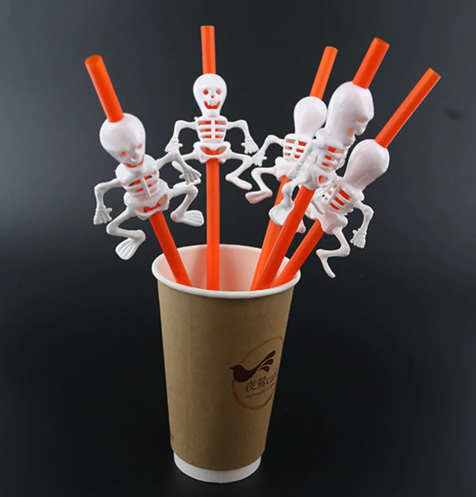 

Halloween plastic straw pumpkin straw ghost straw bar KTV beverage store Wansheng straw