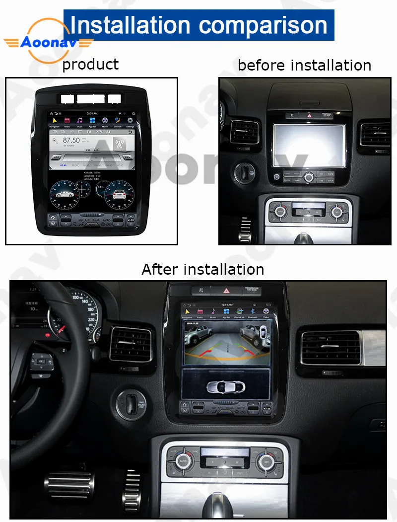 AOONAV 10 4 дюймовый автомобильный радиоприемник DVD-плеер вертикальный экран carplay для