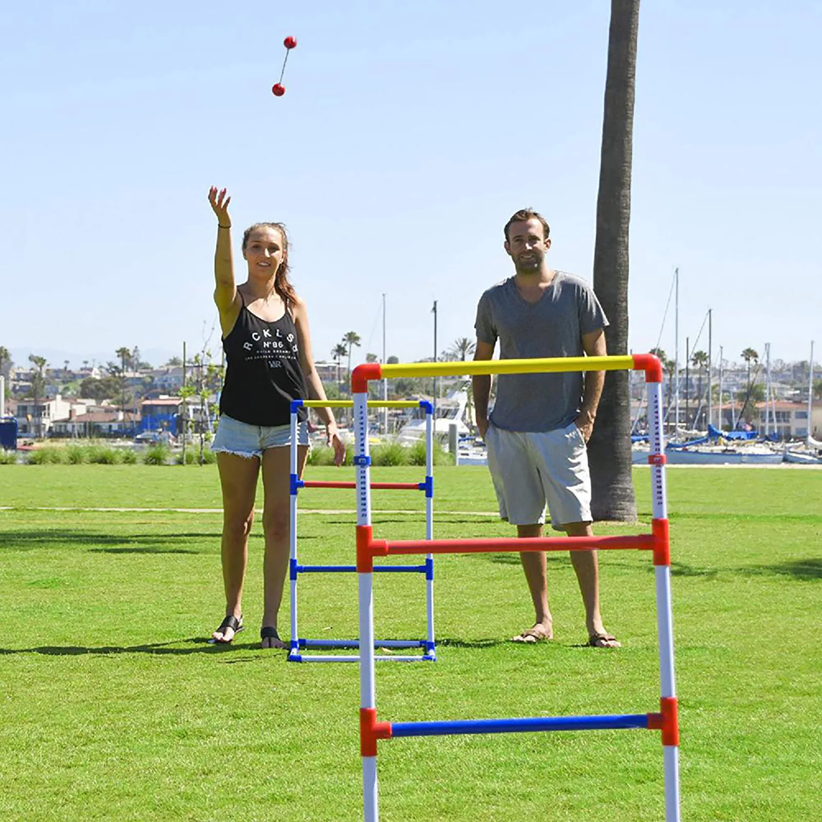 

Ladder Balls Game Toys Kit Golf Ball Toss Game Set For Outdoors Courtyard Ladder Ball Toss Game Golf Toss Game Playing Frame