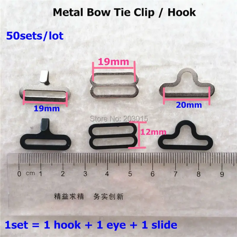 

Chenkai 50 Sets/lot Adjustable Bow Tie hook Buckle Bow Tie Clip 19mm Hardware Necktie Hook Cravat Clips Fasteners