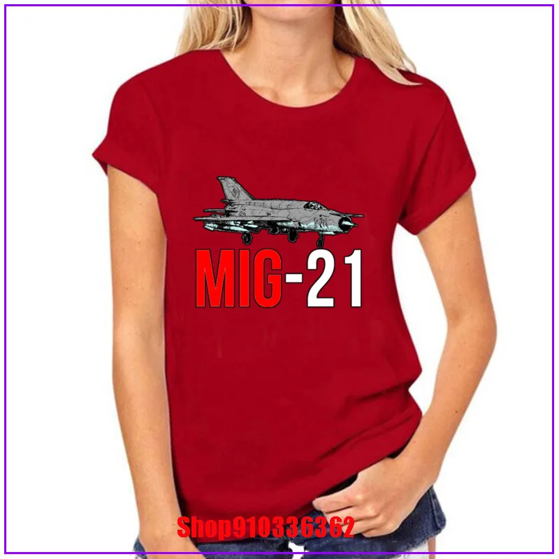 Женские модные дизайнерские топы MIG 21 Jet Air Plane Повседневная футболка крутая белая